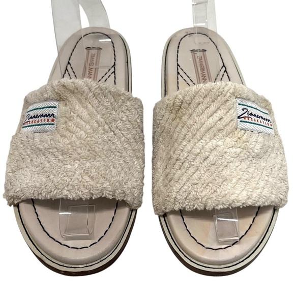 Zimmermann White Chubby Terry Towel Recreation Slides Slip On Sandals Women’s 38 - Picture 5 of 16